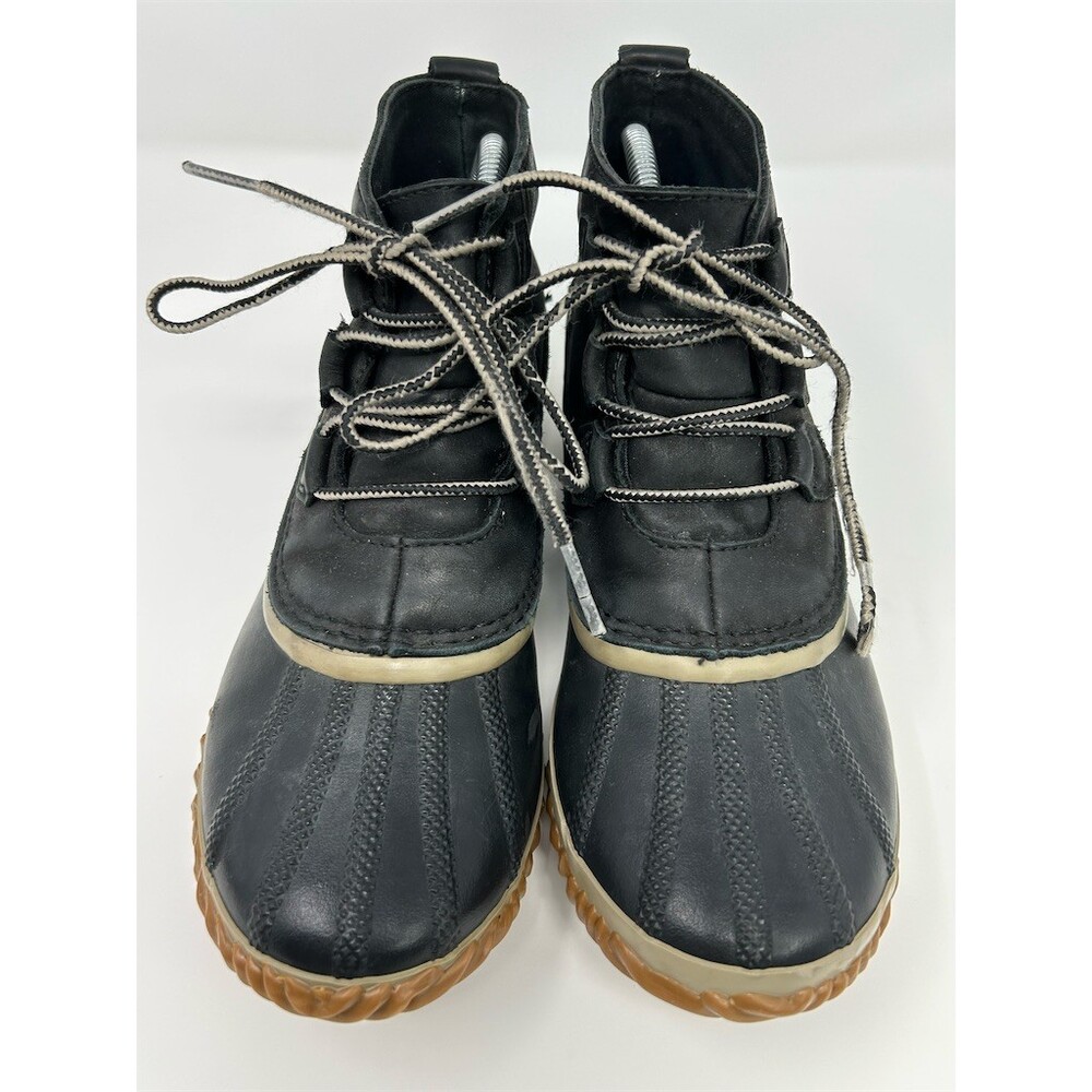 SOREL Duck Boots Black Waterproof Lace-Up Ankle Winter Rain Shoes Size 9.5 - Picture 6 of 12